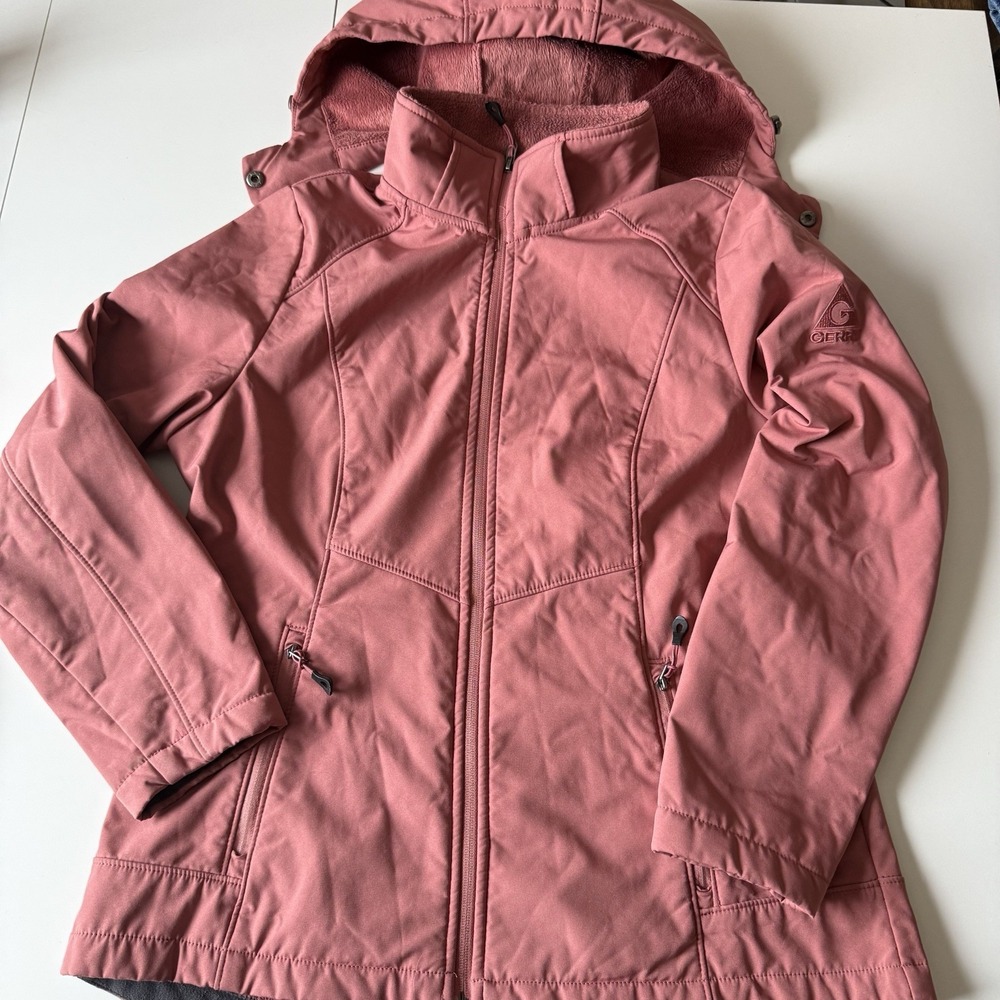 Gerry Women's Salmon‎ Pink Removable Hood Lightweight Jacket Size Medium